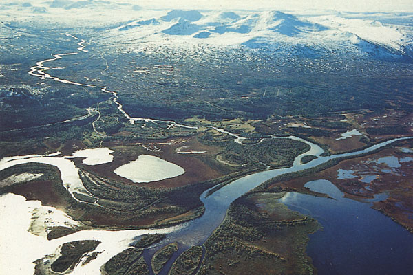 Vy över snasahögarna och Handölan